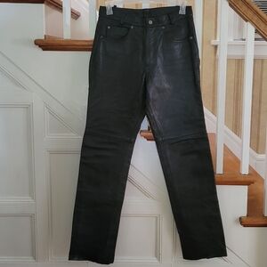 WILSONS Pants Geniune Leather Black Straight Leg Pants Size 32